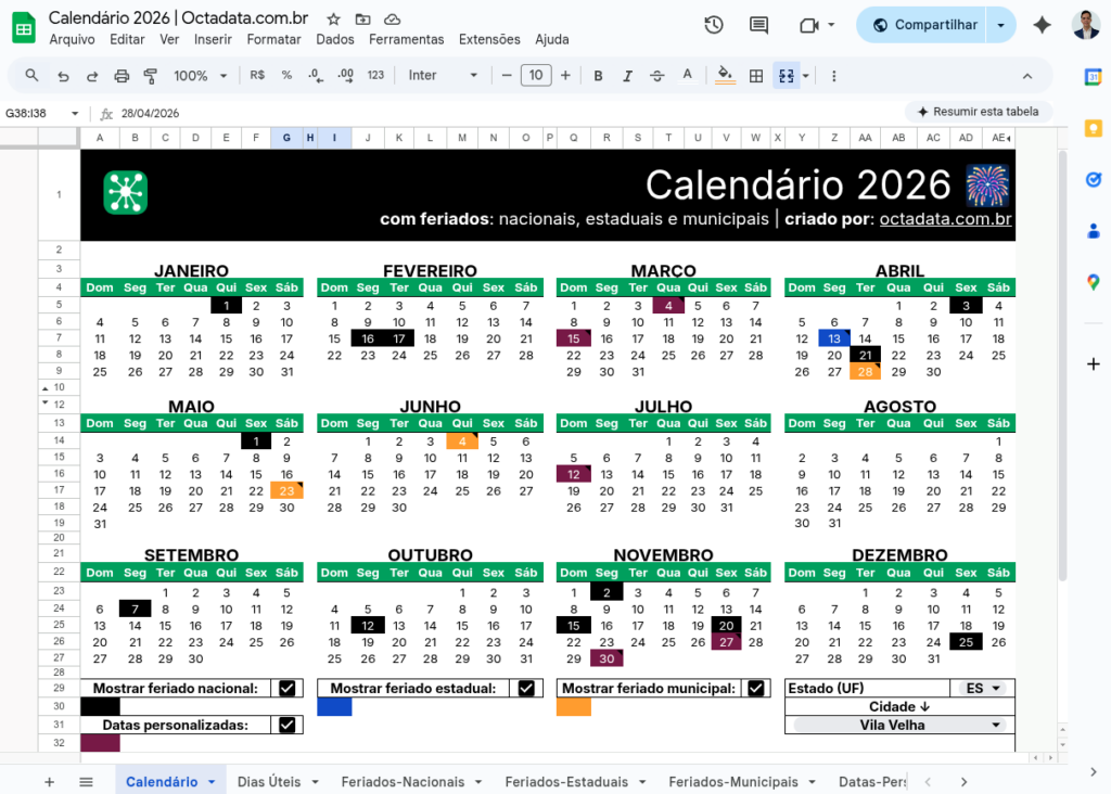 interface google sheets 2026