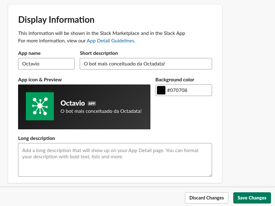 customizando bot slack