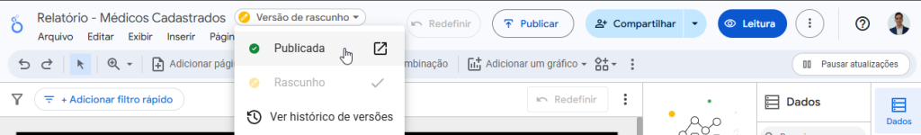 Publicar alterações manualmente