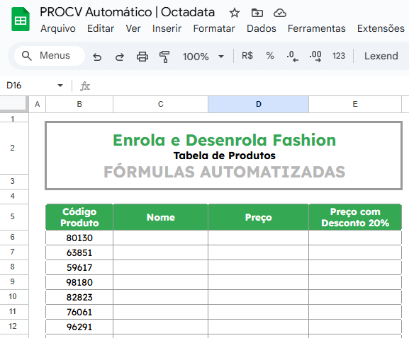 automatizar aplicacao de formula procv google sheets