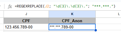 funcoes regex google sheets 4
