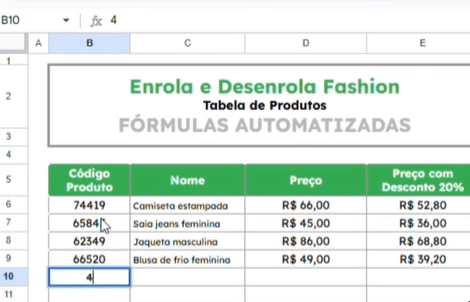 Automatizar aplicação de fórmula Google Sheets