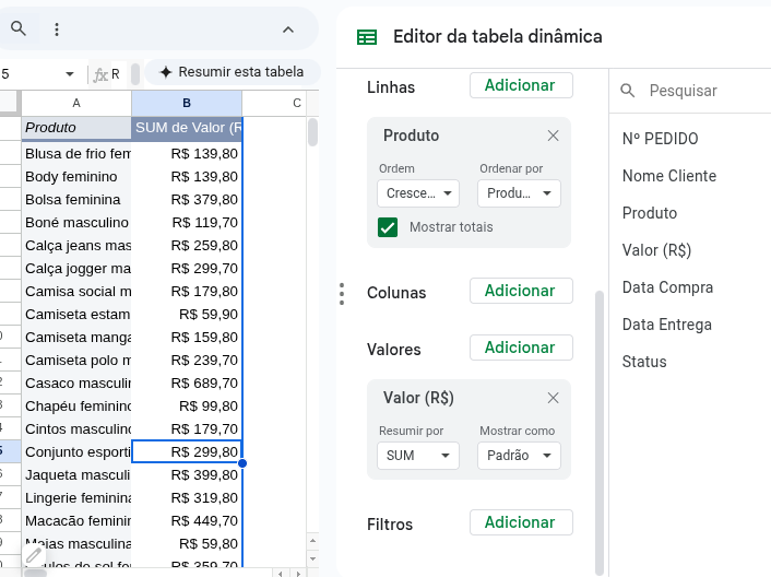 tabela dinamica google sheets 5