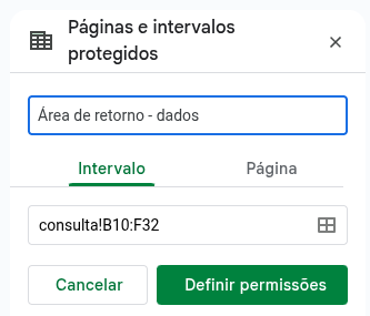criando protecao a intervalo google sheets