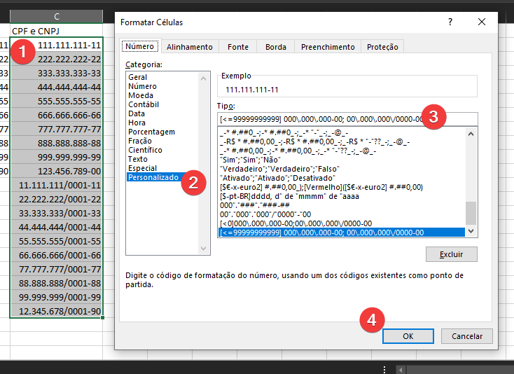 formatar cpf ou cnpj