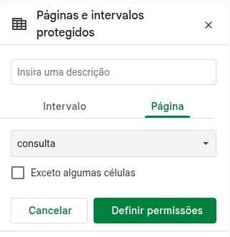 proteger pagina google sheets