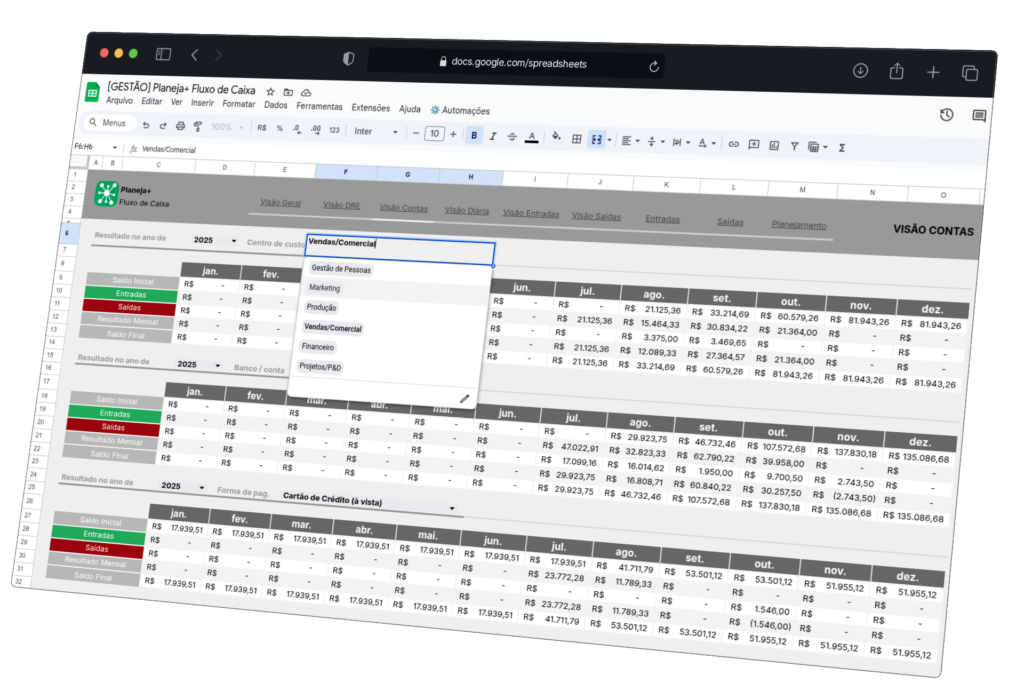 analises fluxo de caixa octadata