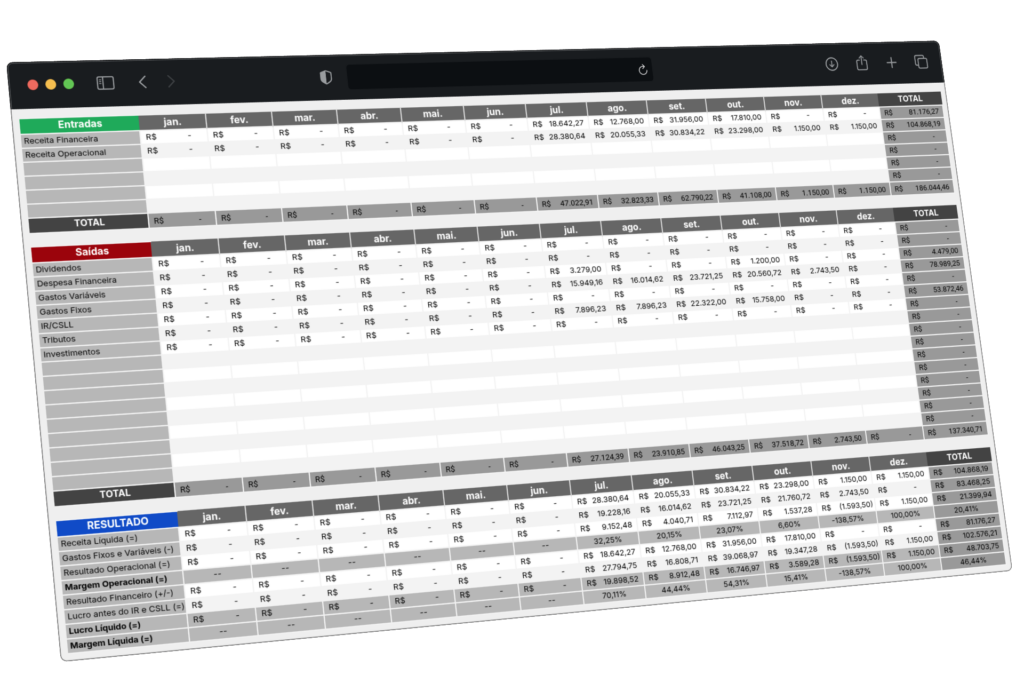 dre fluxo de caixa octadata