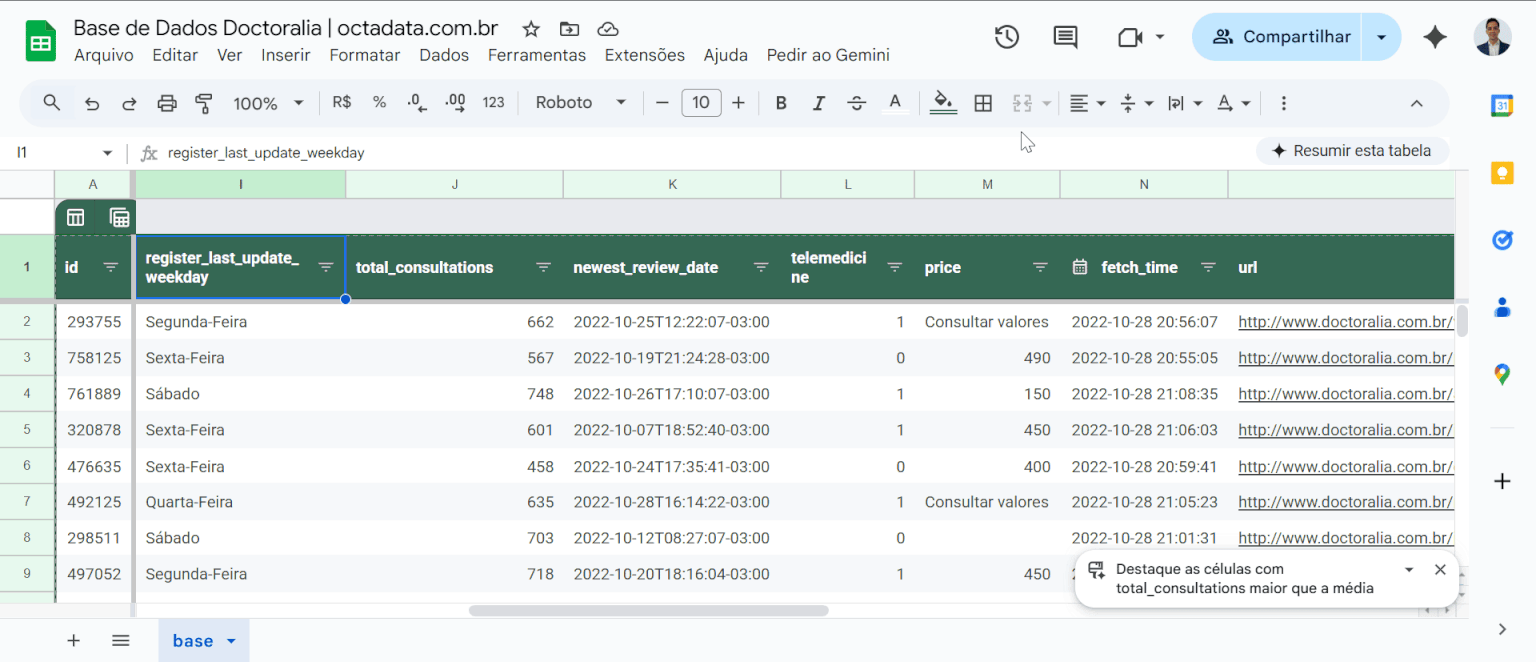 Como Localizar e substituir no Google Sheets