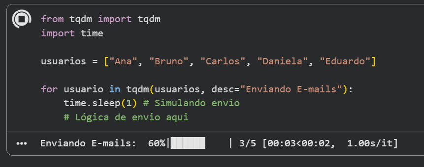 tqdm exemplo lista python