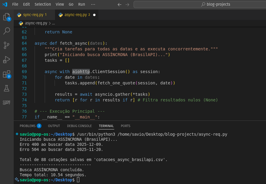 Requisições HTTP com Python - async