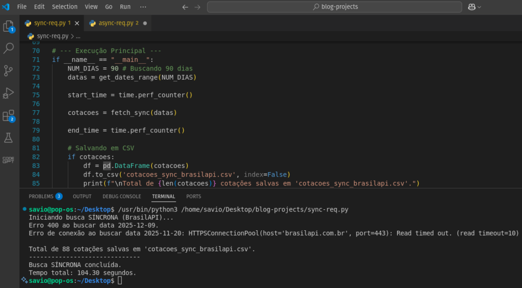 Requisições HTTP com Python - async