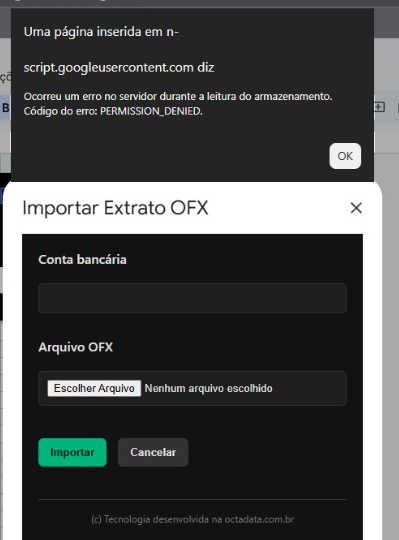 PERMISSION_DENIED no Google Sheets com Apps Script